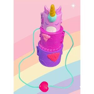 Polly Pocket Spin 'n Surprise Birthday Cake Unicorn Theme Playset NO Accessories